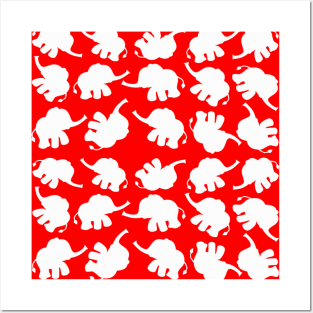Cute Elephant Pattern Posters and Art